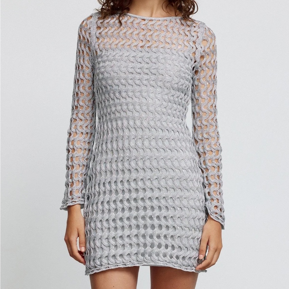 Significant Other Adley Mini Dress in Silver. NWT